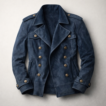 Harlan | Men's Suede Double-Breasted Lapel Jacket