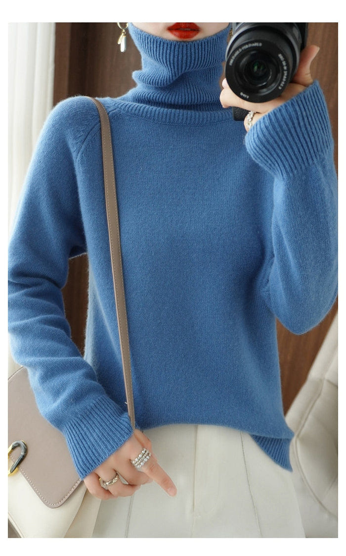 Willow | Women's Cozy Relaxed Fit Knit Turtleneck Sweater