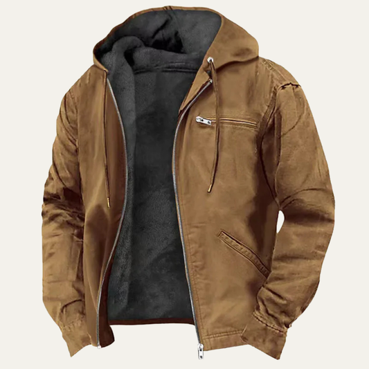 Cormac | Men's Hooded Fleece Lined Full Zip Winter Jacket
