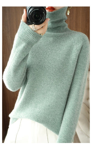 Willow | Women's Cozy Relaxed Fit Knit Turtleneck Sweater