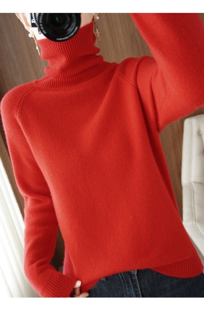 Willow | Women's Cozy Relaxed Fit Knit Turtleneck Sweater