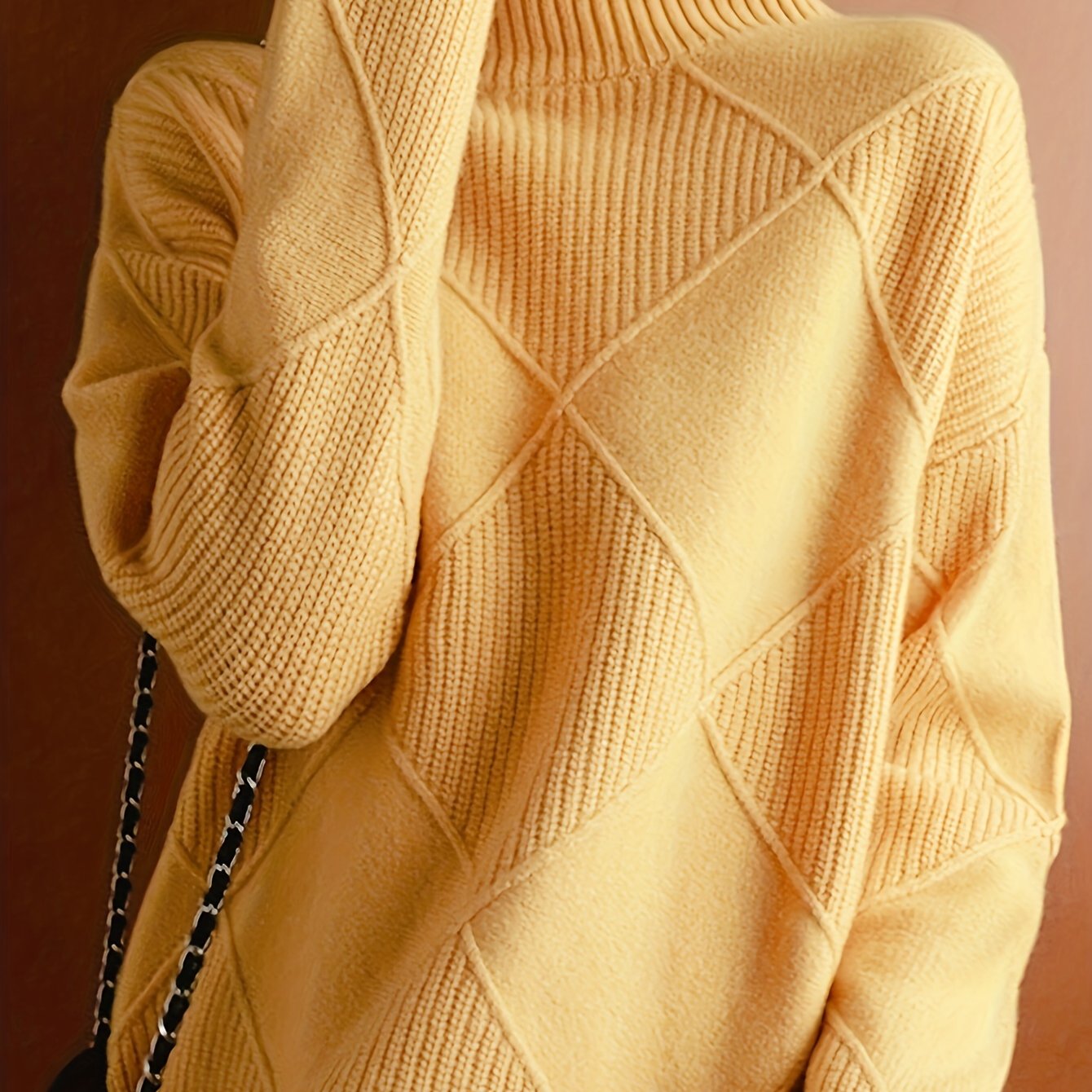 Ophira | Women's Chunky Textured Turtleneck Cable Knit Sweater