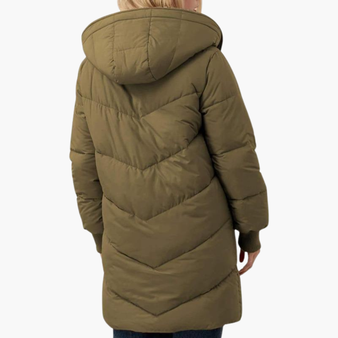 Marlowe | Women's Hooded Sherpa-Lined Longline Puffer Coat