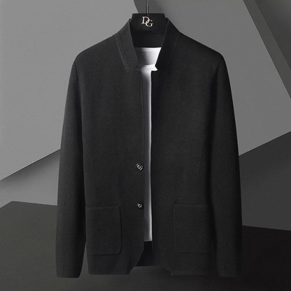 Alcott | Men's Woven Collarless Knit Cardigan