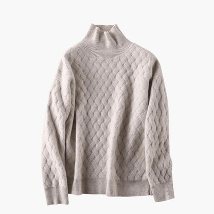 Marlowe | Women's Cozy Oversized Turtleneck Cable Knit Sweater