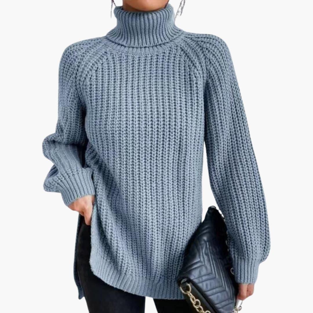 Harlow | Women's Chunky Knit Turtleneck Oversized Sweater