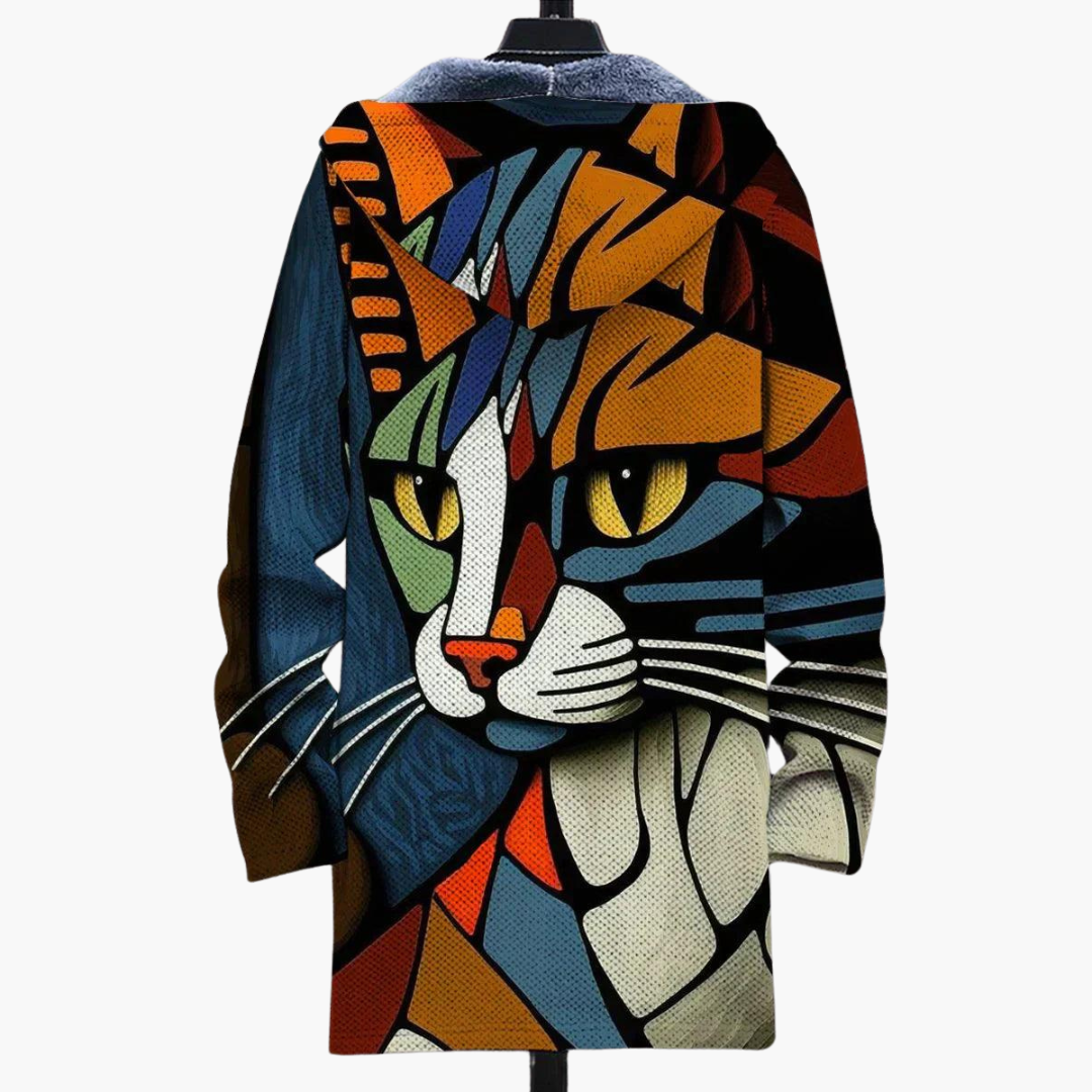 Cosmo | Women's Fleece Lined Hooded Zip-Up Graphic Jacket