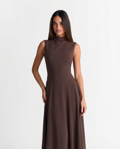 Grace | Sleeveless Flared A-Line Midi Wedding Guest Dress