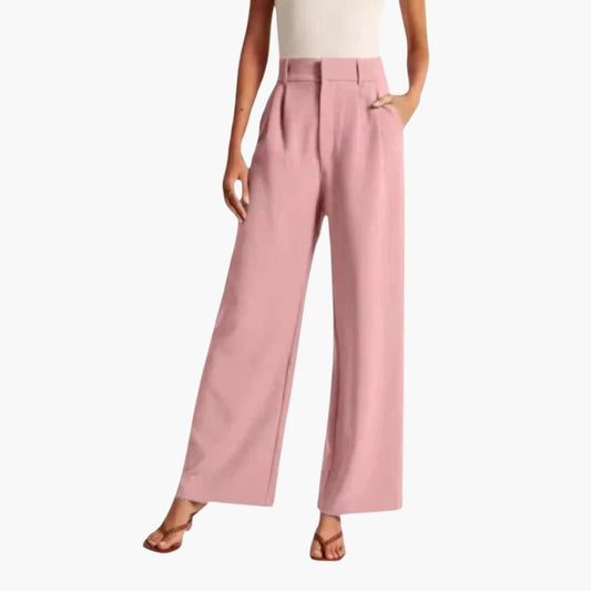 Priya | Women's High-Waisted Wide-Leg Pleated Trousers
