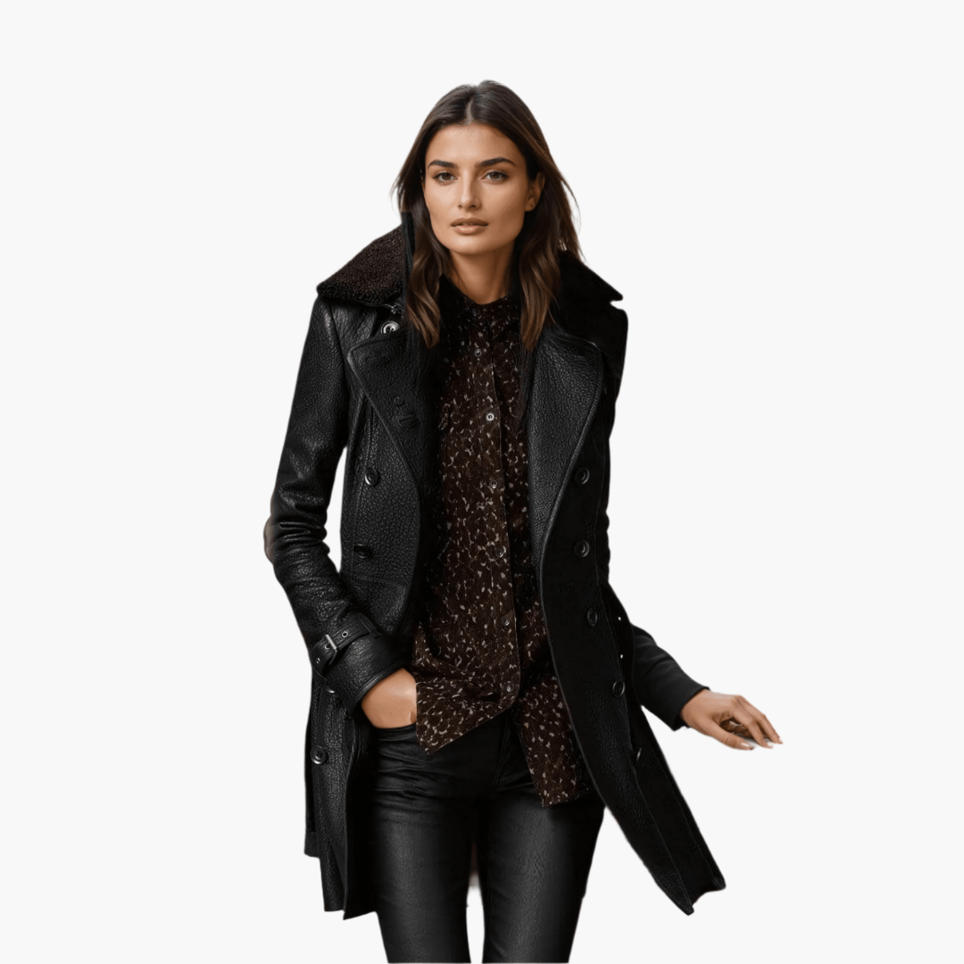 Sabine | Women's Double-Breasted Belted Longline Trench Coat