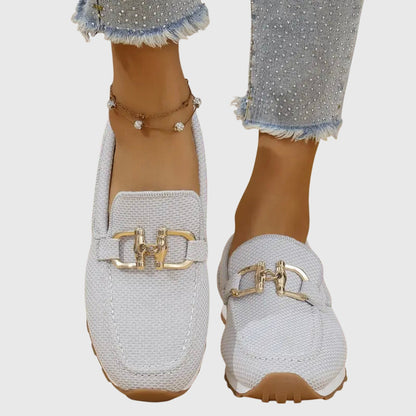 Susana | Loafers Orthopedic Platform Knit Gold Hardware Slip On