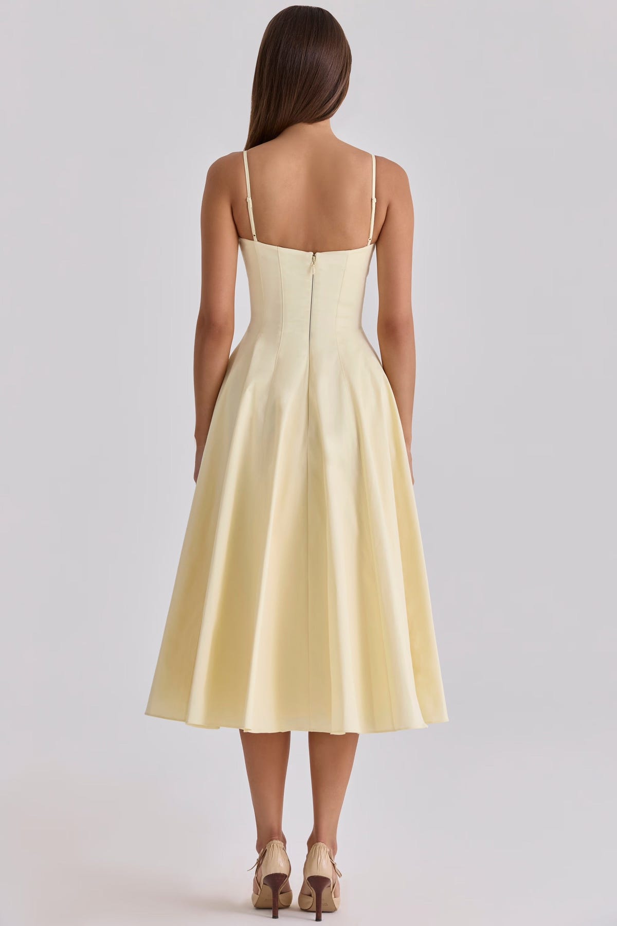 Seraphina | Women's Sweetheart Gathered Bust Fit and Flare Midi Dress