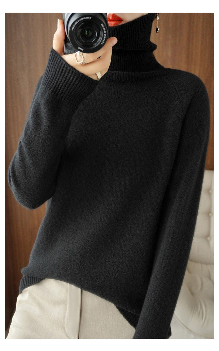 Willow | Women's Cozy Relaxed Fit Knit Turtleneck Sweater