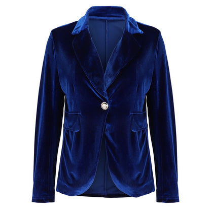 Beatrice | Women's Velvet Notched Lapel Fitted Blazer