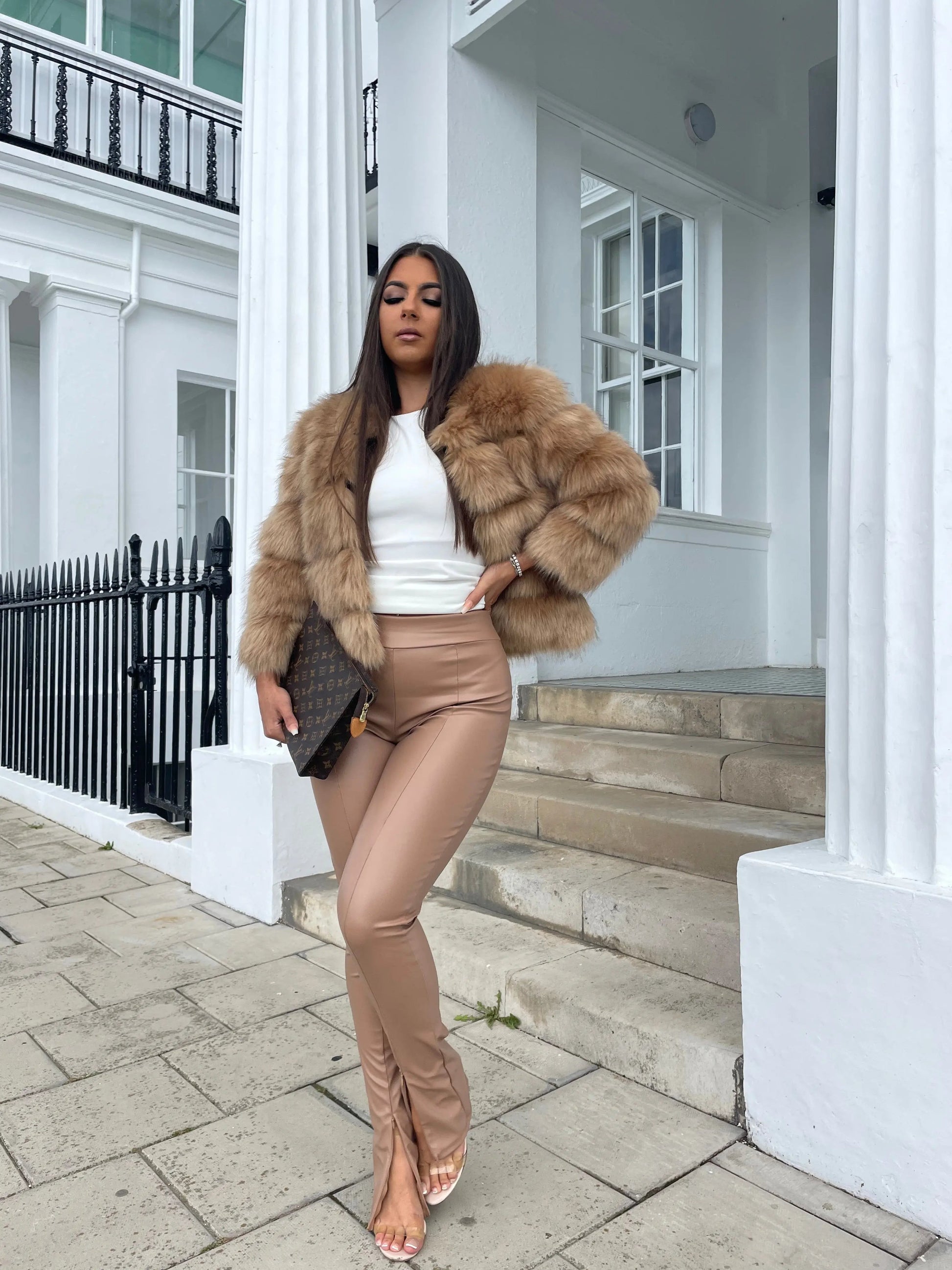 Brielle | Women's Faux Fur Cropped Voluminous Coat