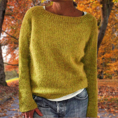 Marlowe | Women's Loose Knit Boat Neck Long Sleeve Sweater