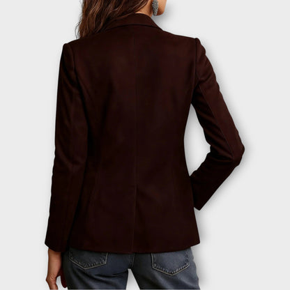 Sabelle | Women's Vintage Suede Tailored Notch Lapel Blazer