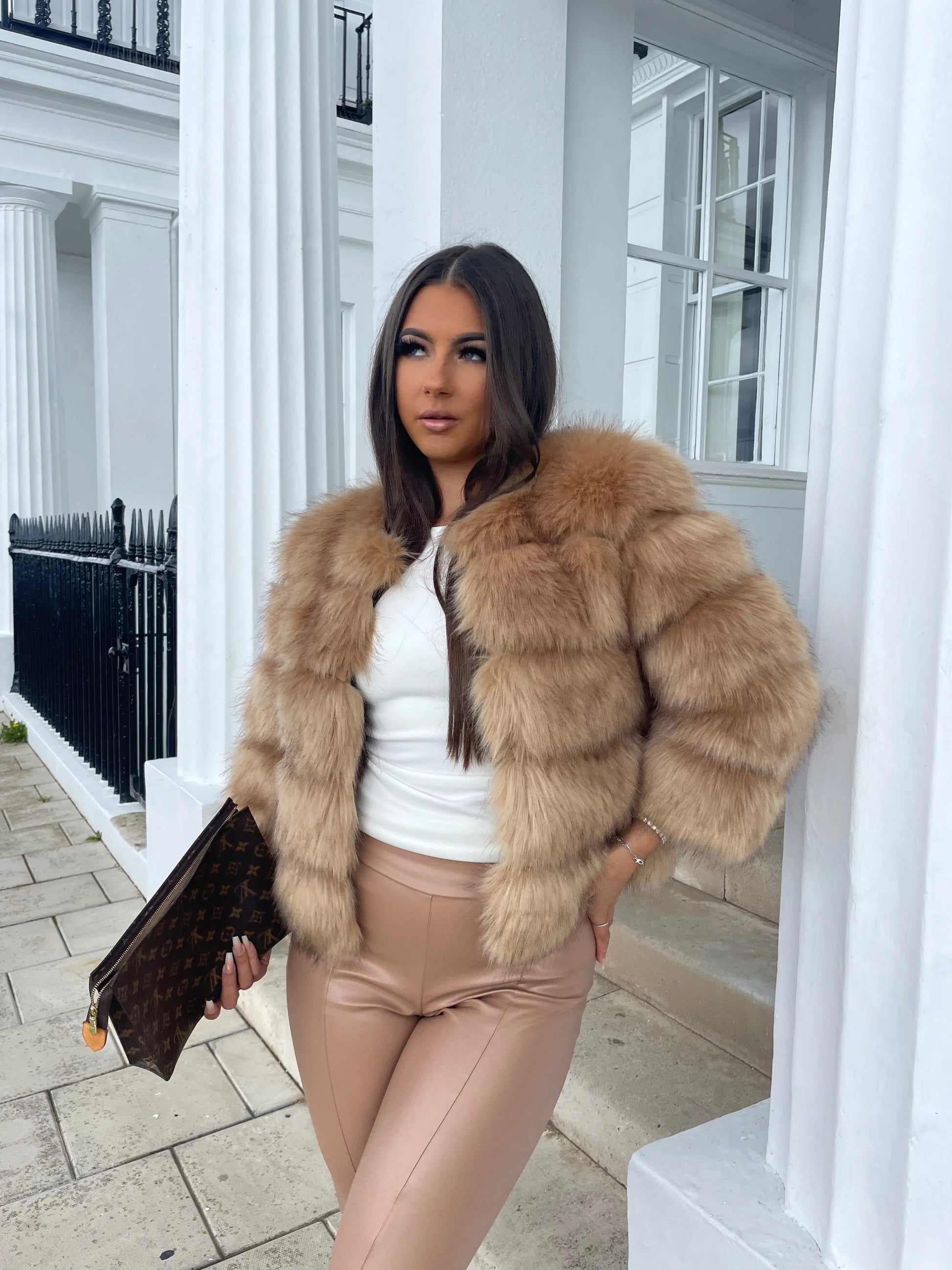 Brielle | Women's Faux Fur Cropped Voluminous Coat