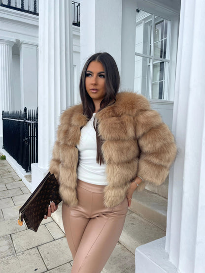 Brielle | Women's Faux Fur Cropped Voluminous Coat