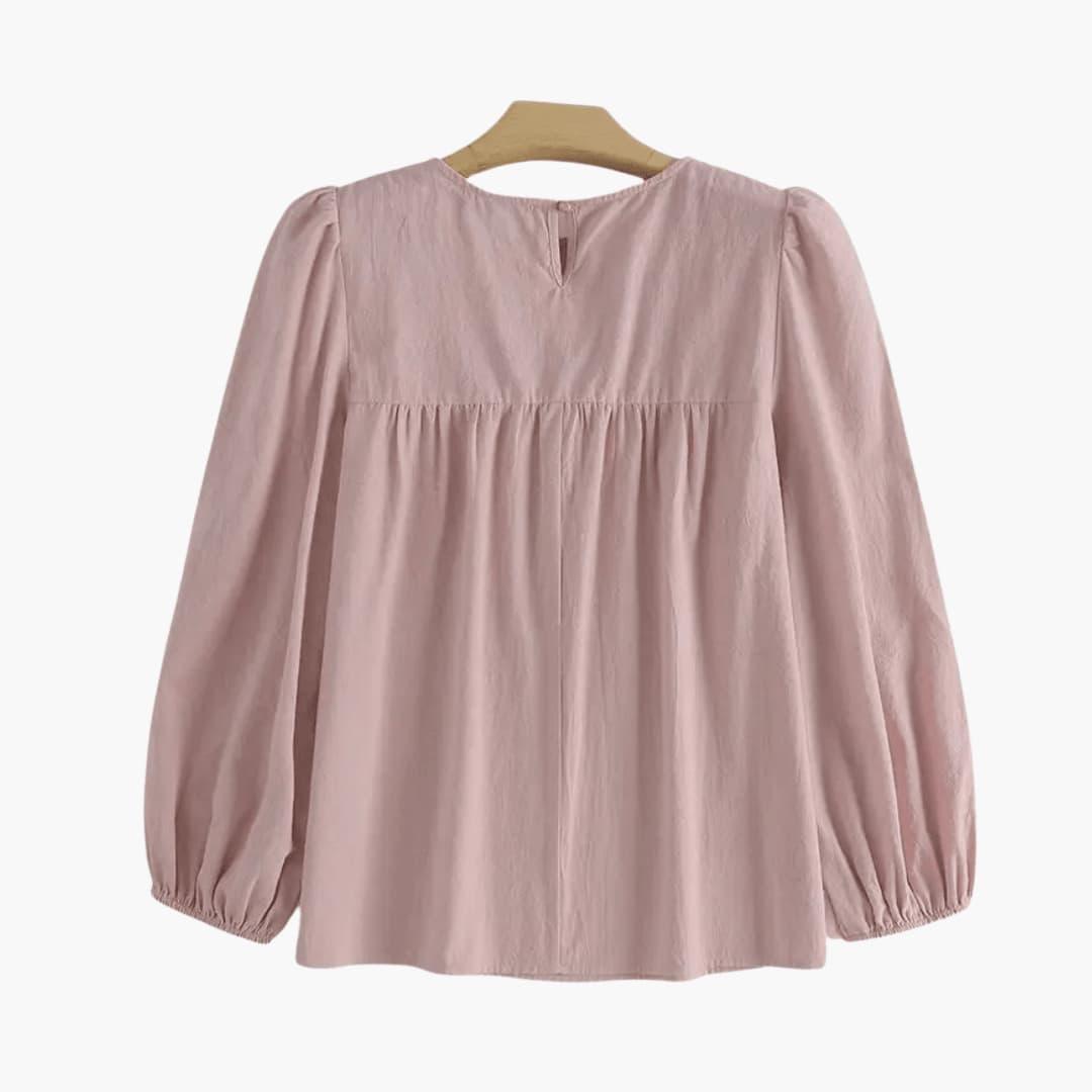 Marlowe | Women's Long Sleeve Round Neck Flowy Blouse