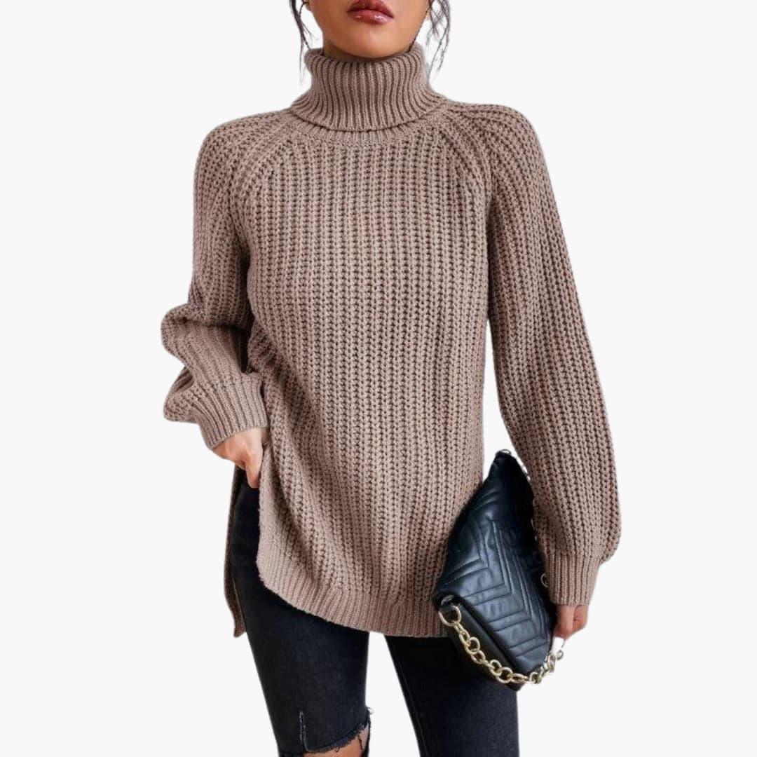 Harlow | Women's Chunky Knit Turtleneck Oversized Sweater