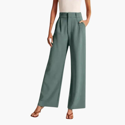 Priya | Women's High-Waisted Wide-Leg Pleated Trousers