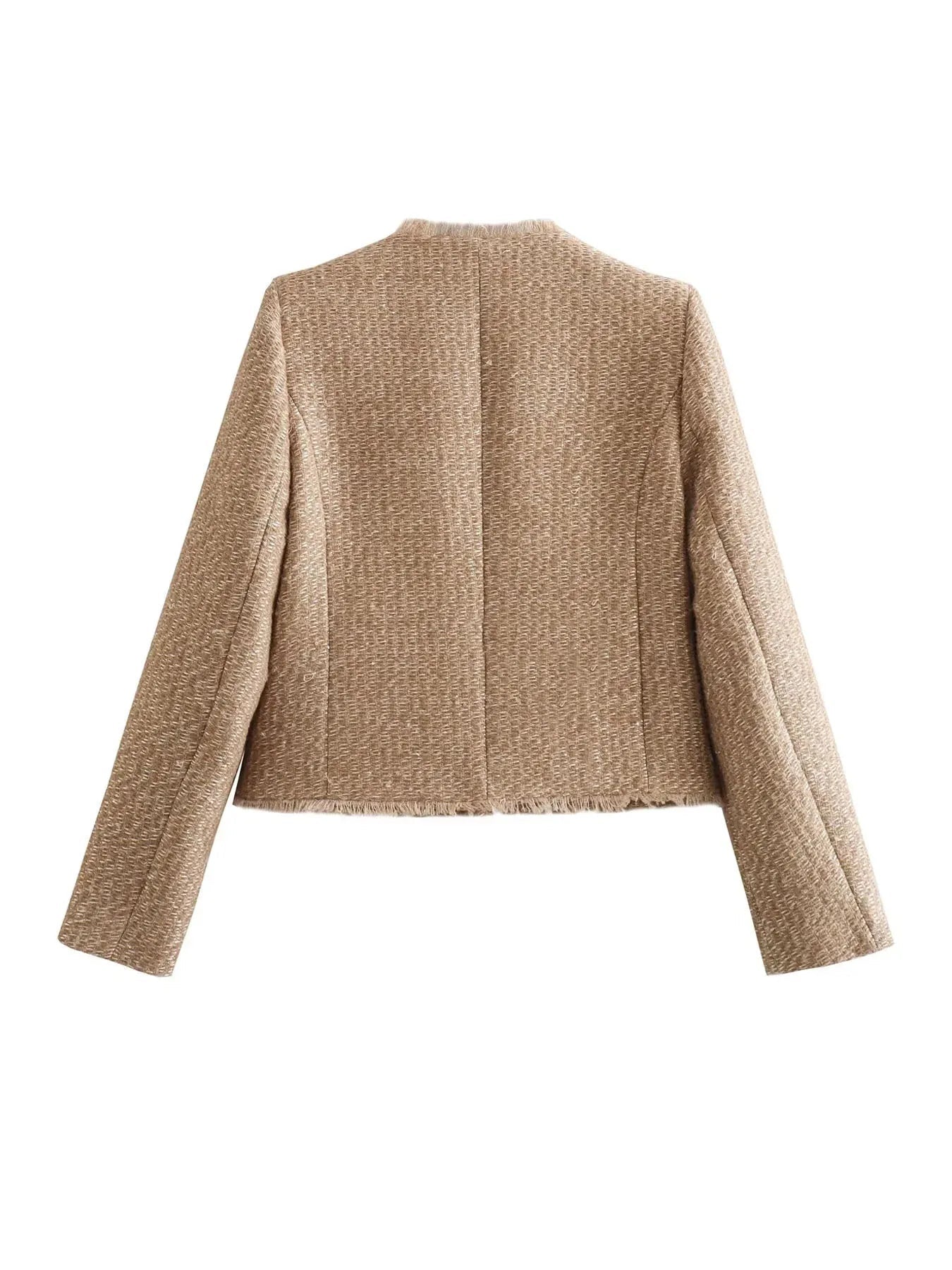 Charlotte | Women's Cropped Tweed Button-Front Jacket