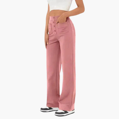 Marlowe | Women's High Waisted Wide Leg Button Front Trouser