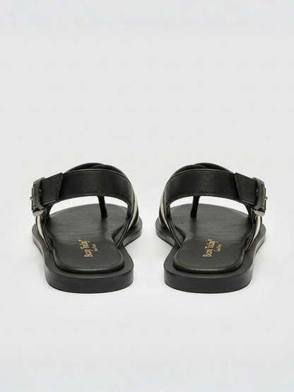 Sienna | Flat Sandals Crossover Canvas Leather Slingback