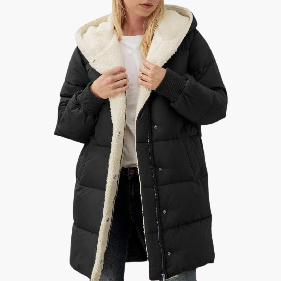 Marlowe | Women's Hooded Sherpa-Lined Longline Puffer Coat