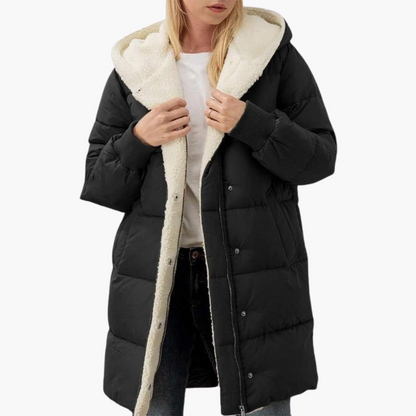 Marlowe | Women's Hooded Sherpa-Lined Longline Puffer Coat
