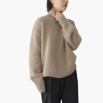 Marlowe | Women's Turtleneck Ribbed Knit Oversized Sweater