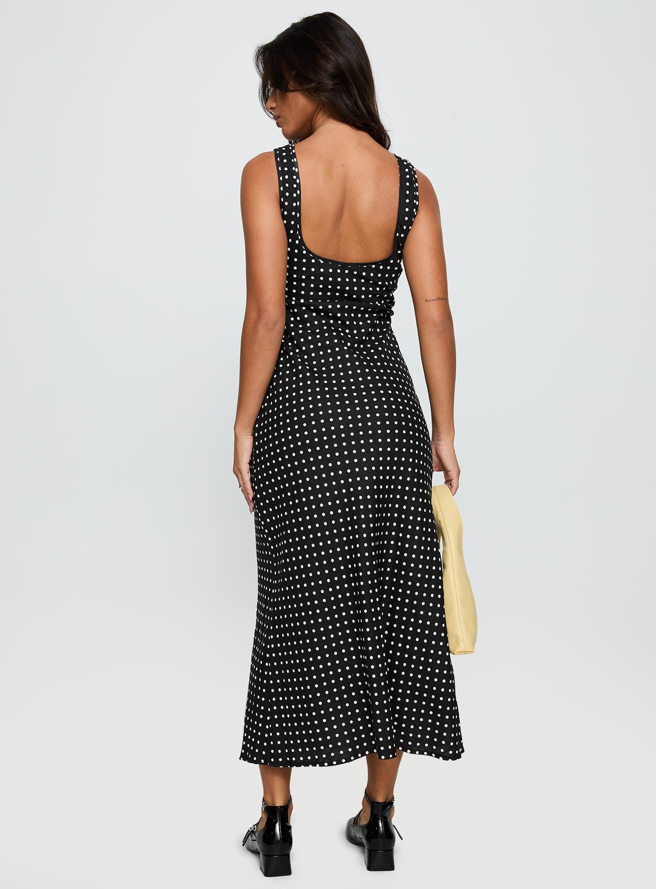 Diane | Polka Dot Boat Neck Sleeveless Fitted Midi Dress