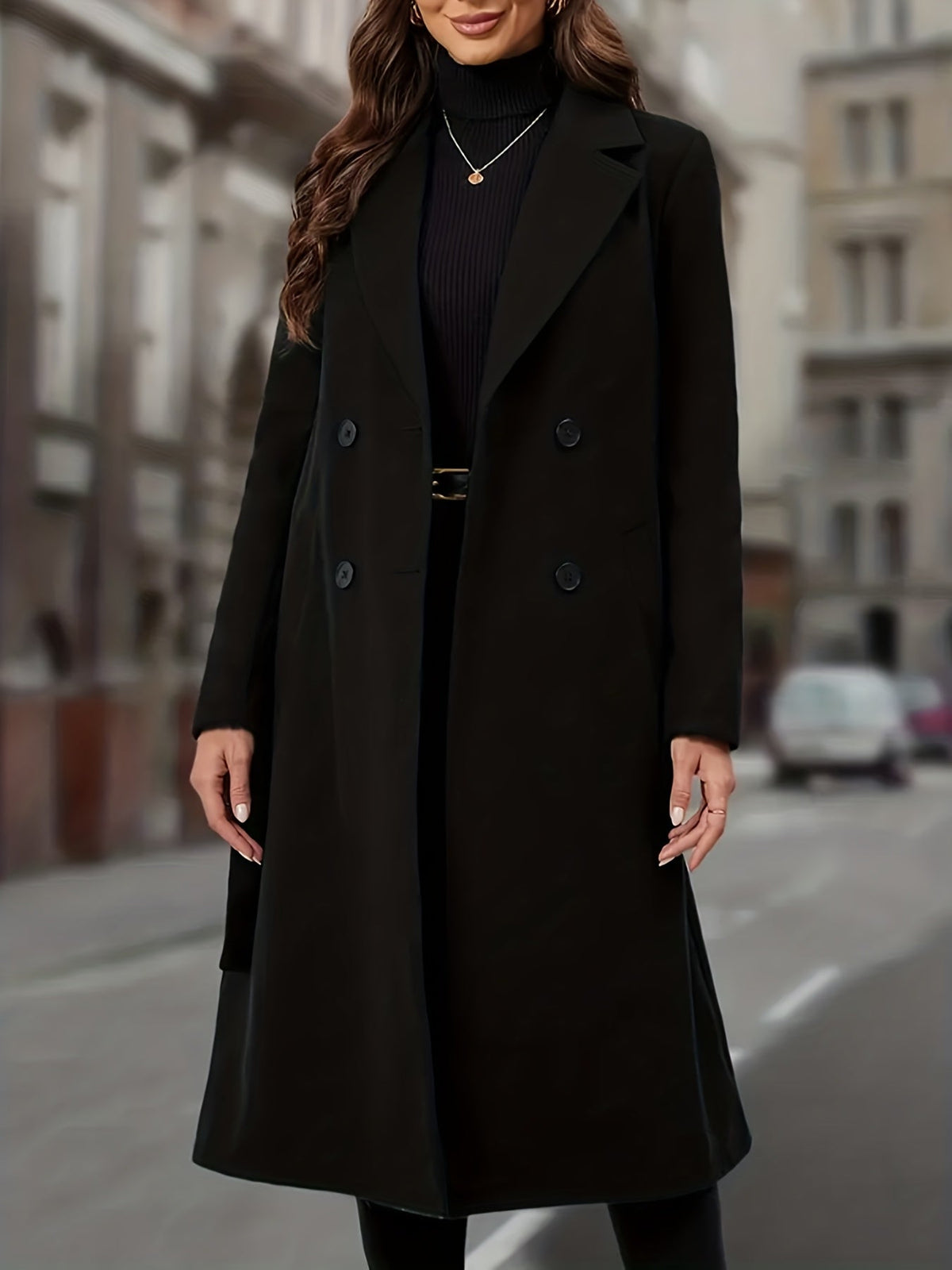 Linnea | Women's Double-Breasted Long Wool Coat