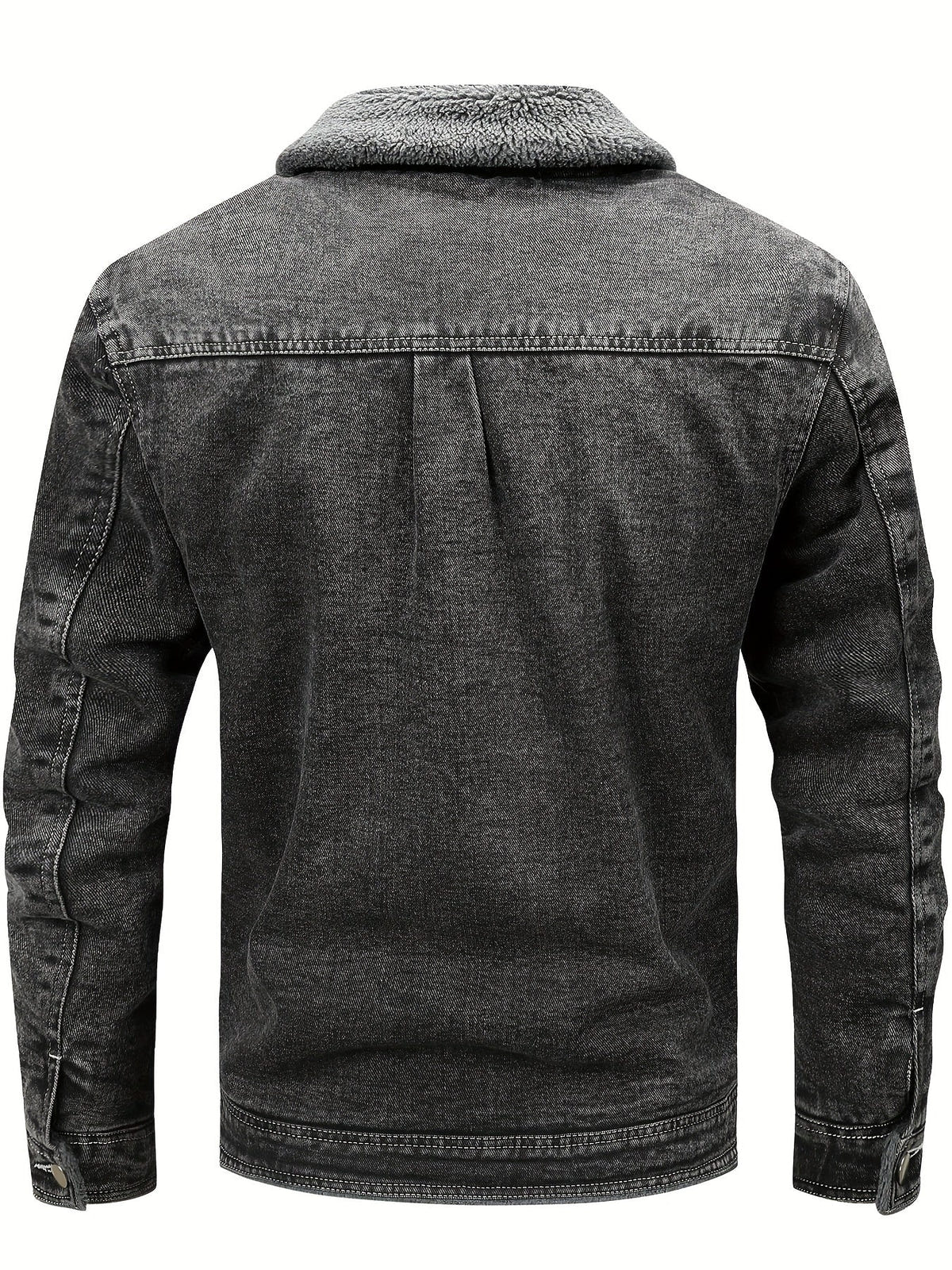 Draven | Men's Warm Fleece Lined Washed Denim Winter Jacket