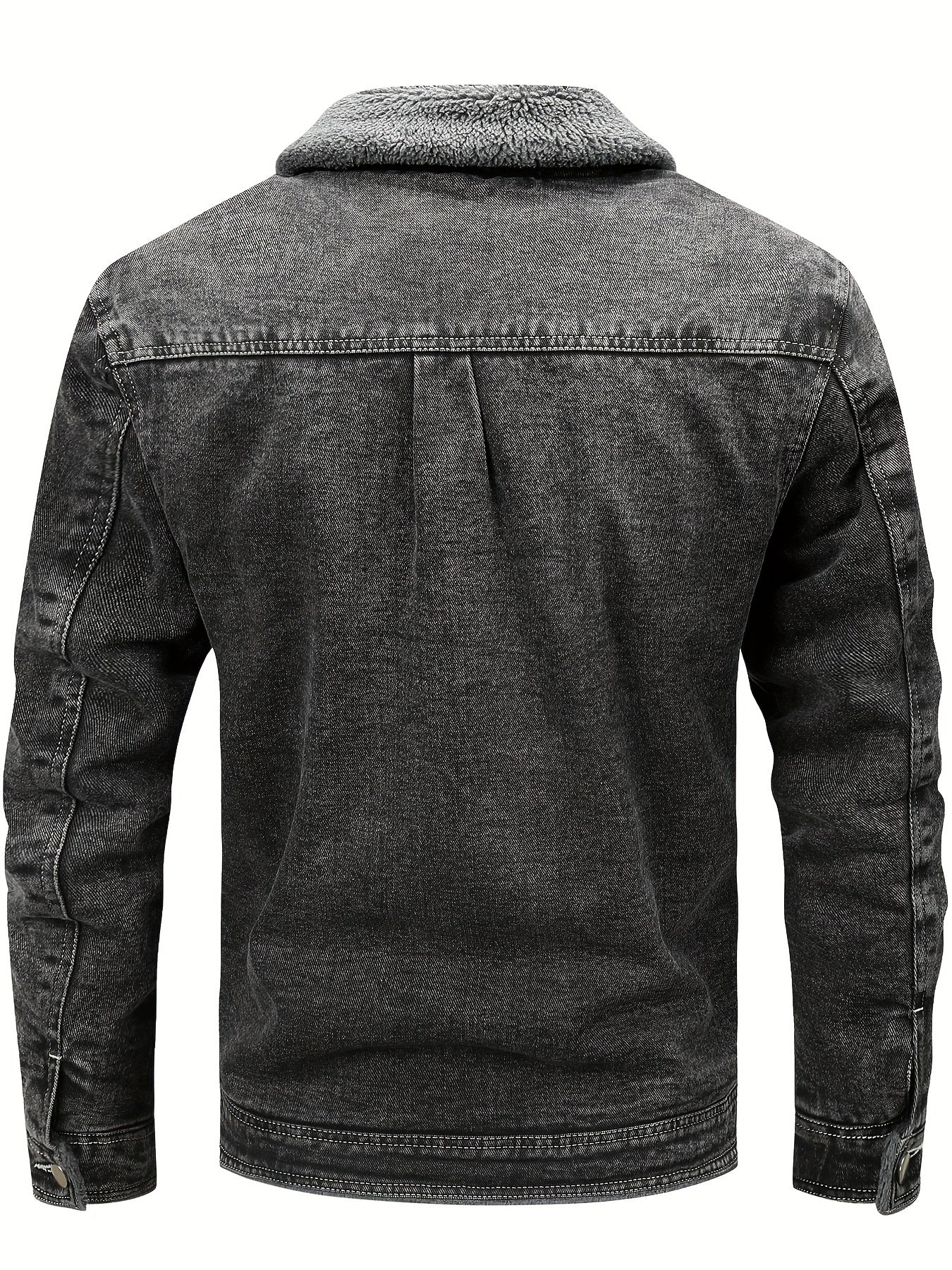 Draven | Men's Warm Fleece Lined Washed Denim Winter Jacket