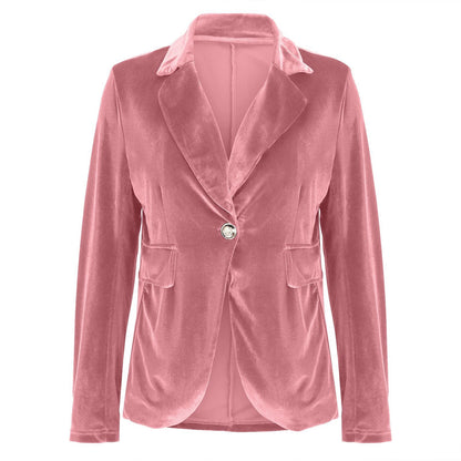 Beatrice | Women's Velvet Notched Lapel Fitted Blazer