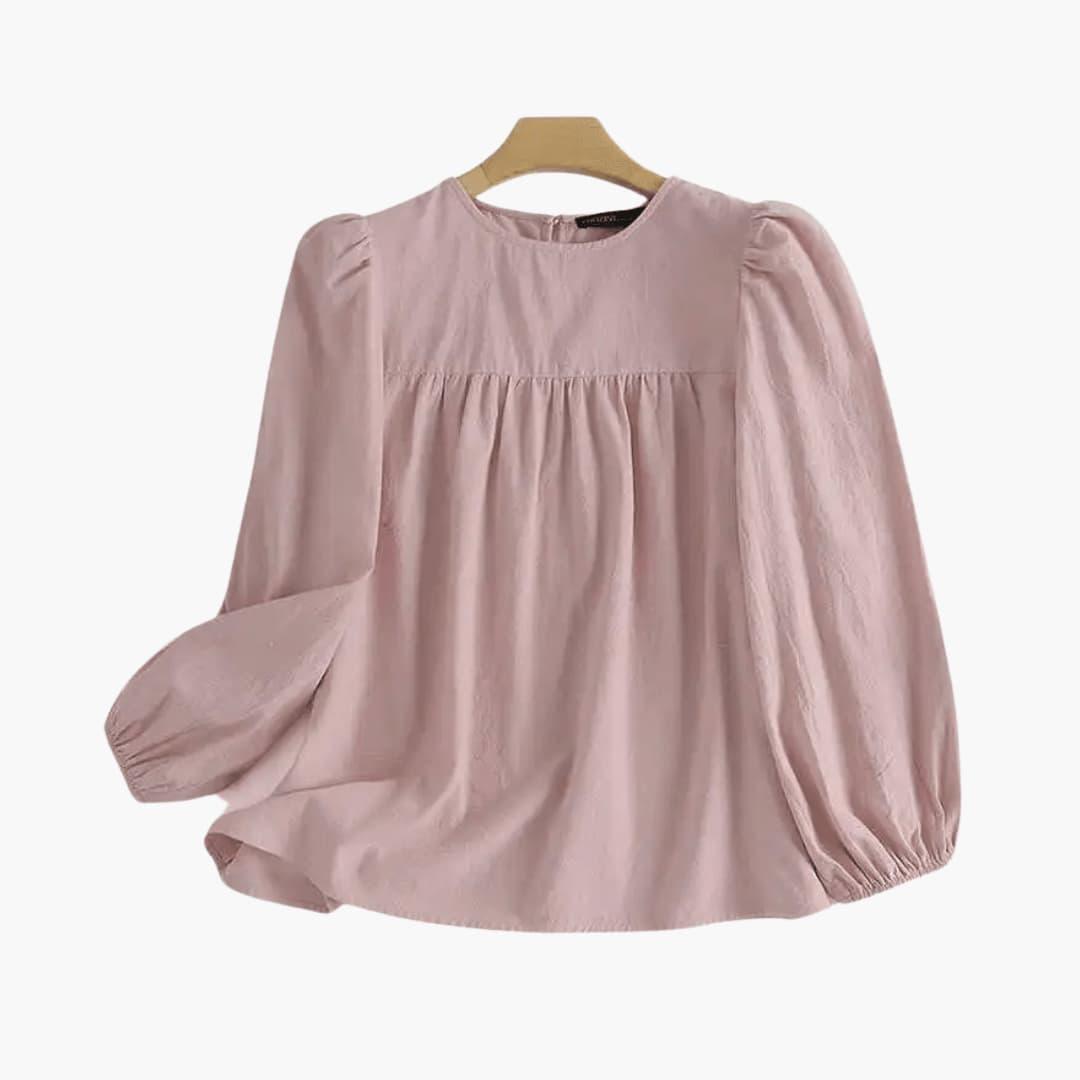 Marlowe | Women's Long Sleeve Round Neck Flowy Blouse