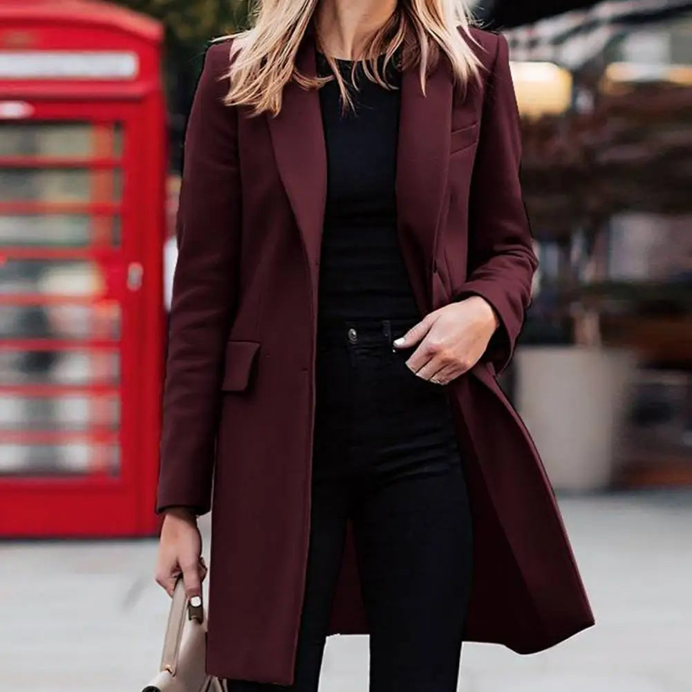 Marabel | Women's Longline Tailored Notch-Lapel Coat