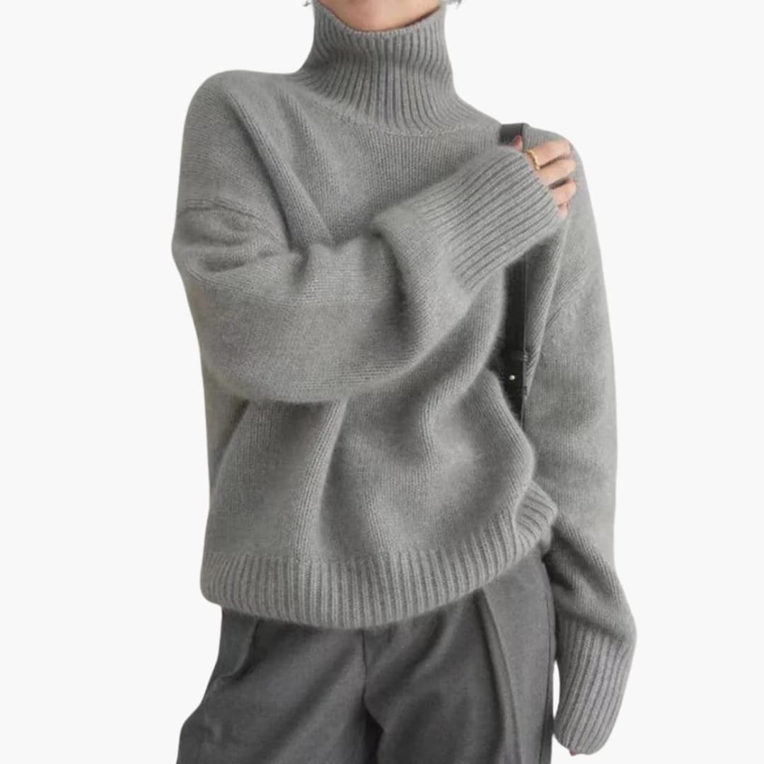 Marlowe | Women's Turtleneck Ribbed Knit Oversized Sweater