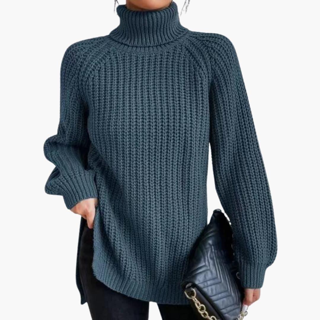 Harlow | Women's Chunky Knit Turtleneck Oversized Sweater