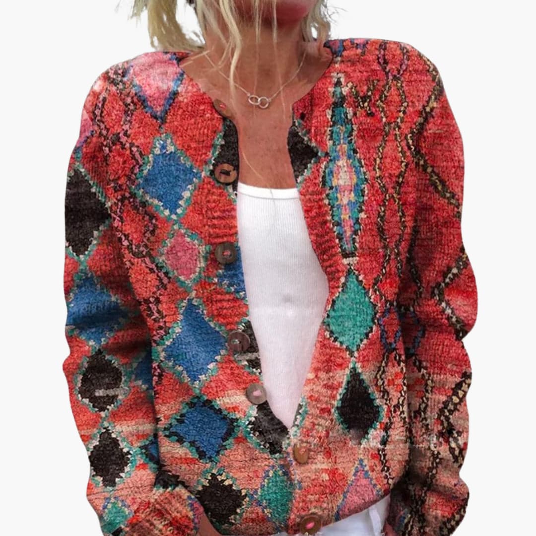 Marlowe | Women's Floral Knit Button-Up Cardigan