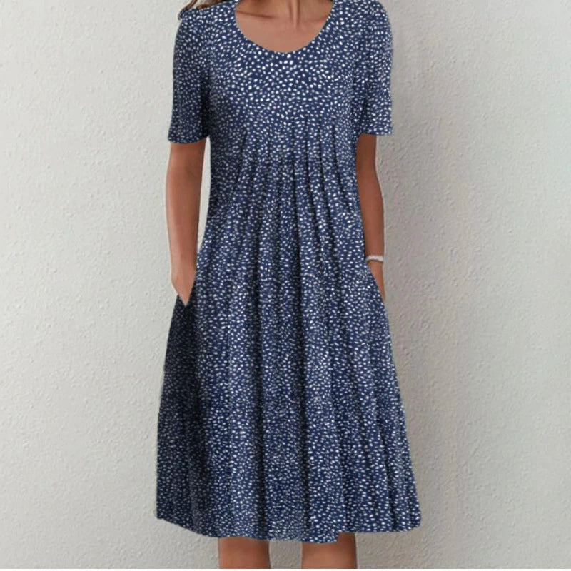 Poppy | Floral Print Short Sleeve Loose Casual Midi Dress