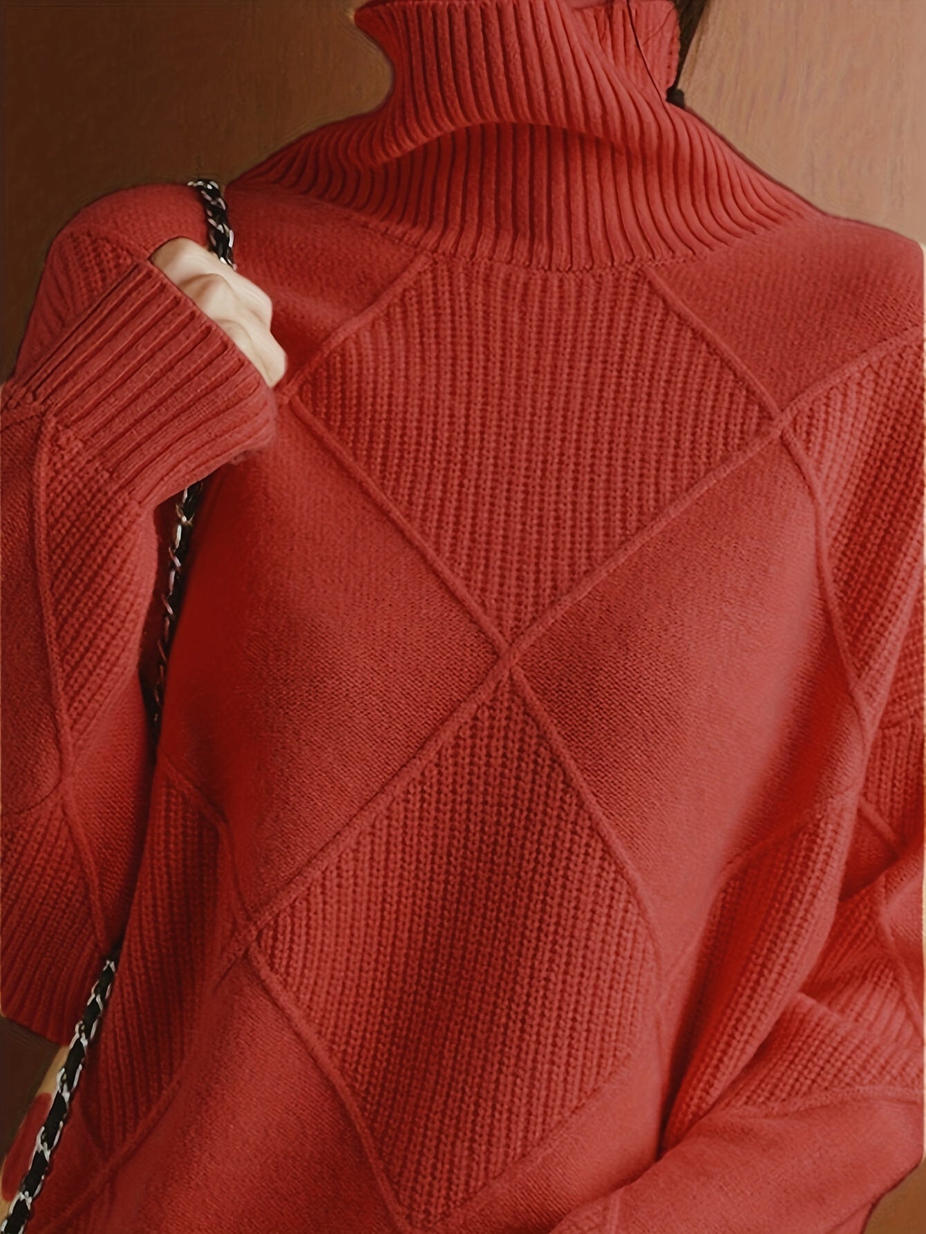 Ophira | Women's Chunky Textured Turtleneck Cable Knit Sweater