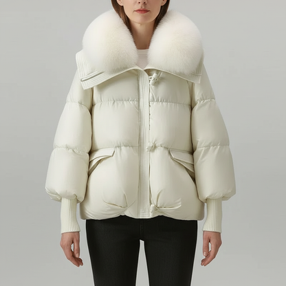 Ingram | Women's Oversized Faux Fur Collar Fluffy Hood Winter Puffer Jacket
