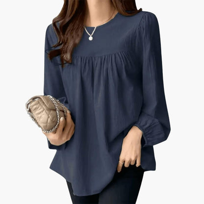 Marlowe | Women's Long Sleeve Round Neck Flowy Blouse