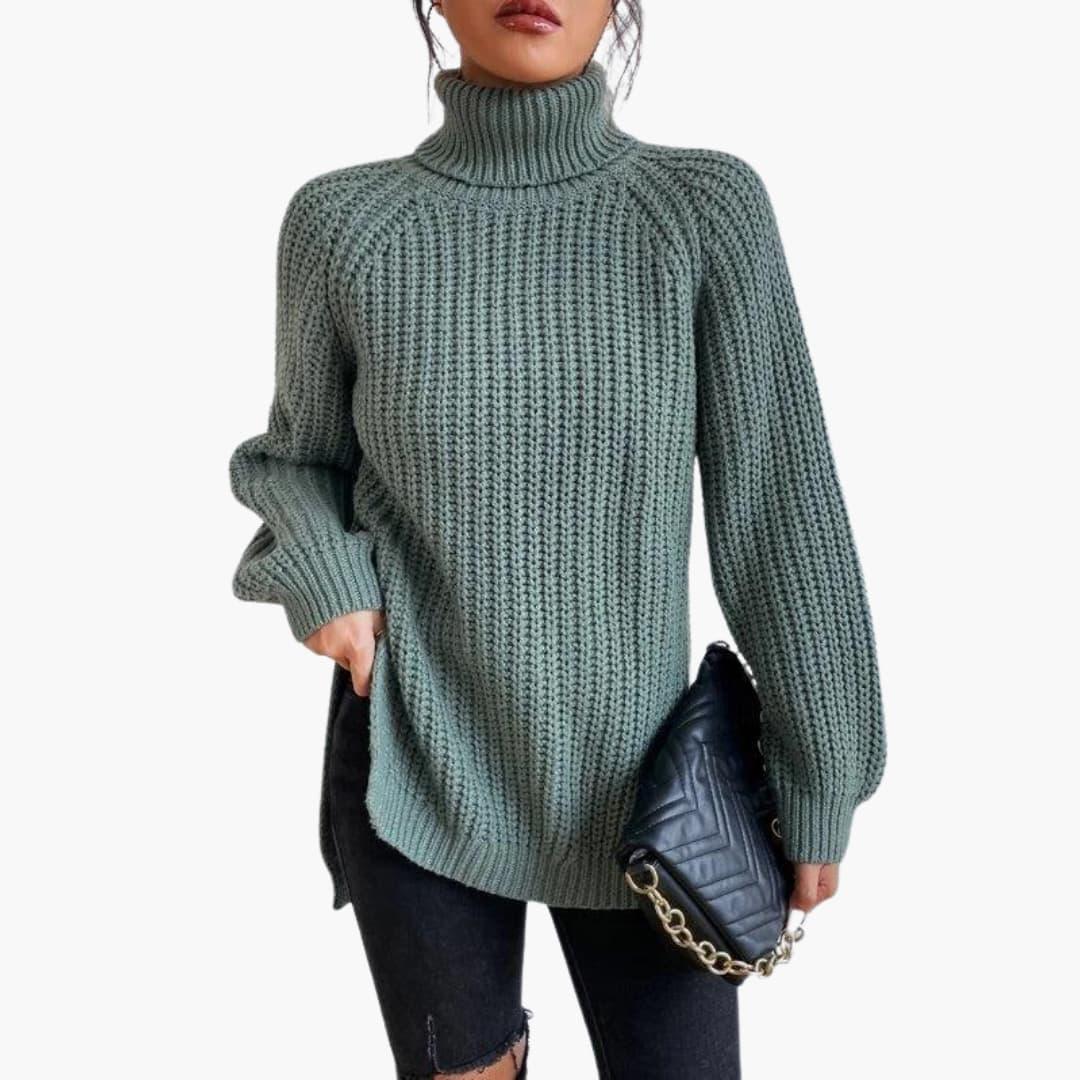 Harlow | Women's Chunky Knit Turtleneck Oversized Sweater