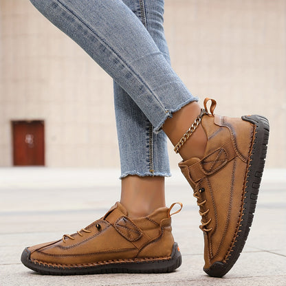 Marlow | Women's Stitch Detail Lace Up Comfortable Flat Sneaker