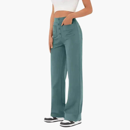 Marlowe | Women's High Waisted Wide Leg Button Front Trouser
