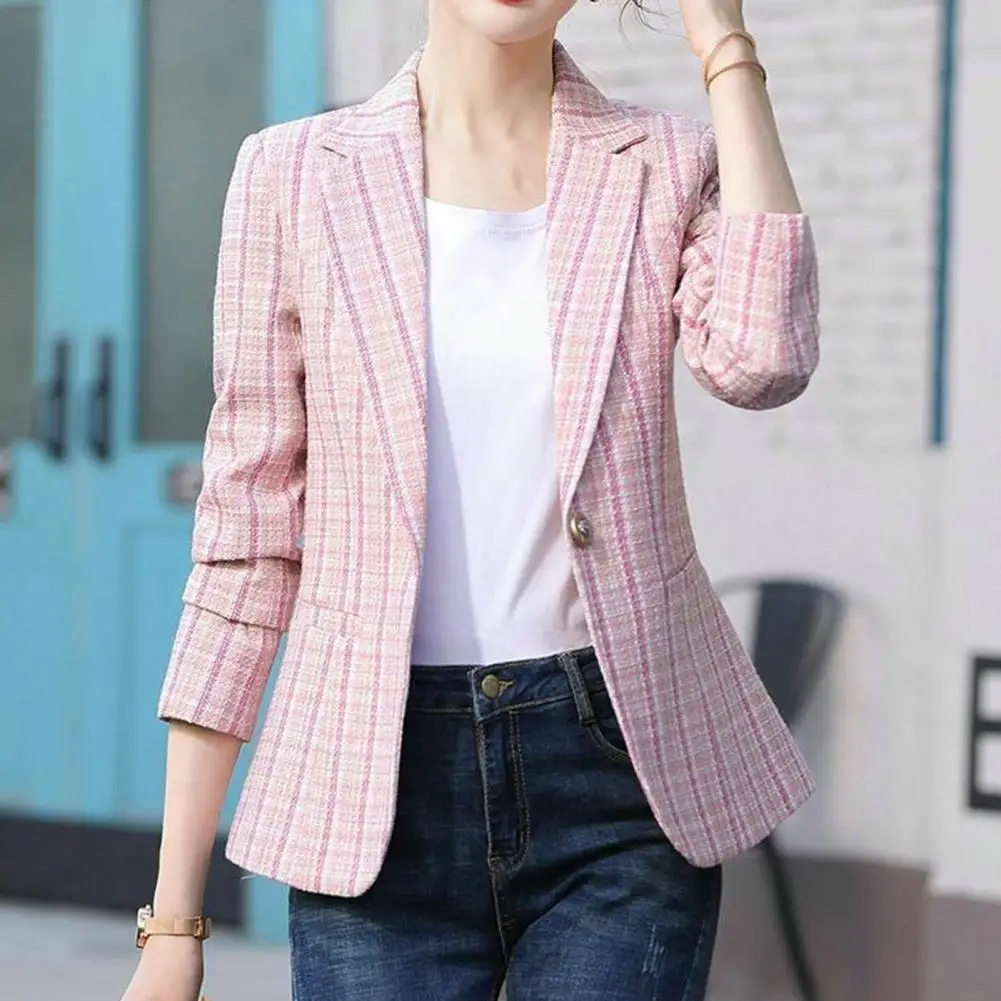 Esme | Women's Single-Button Tailored Striped Office Blazer Jacket